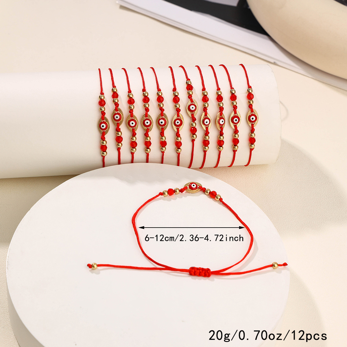 Lucky Evil Eye Red String Bracelet Handmade Protection Jewellery_voghion.com