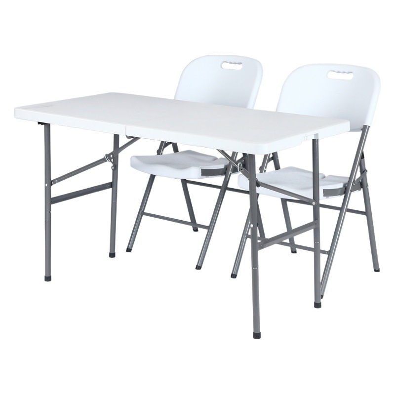 Mesa Plegable Portátil para el Hogar, Mesa de Picnic, Mesa Plegable Moldeada por Soplado para Conferencias y Capacitación, Mesa Plegable para Exteriores, Mesa y Sillas Plegables para Puestos