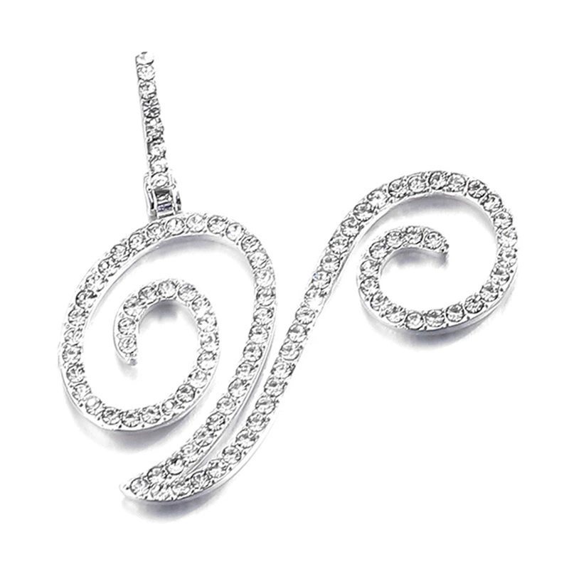Подвес-цепочка из медной основы с позолотой 18K и цирконами, цепочка 45+5 см, подвеска 5 см