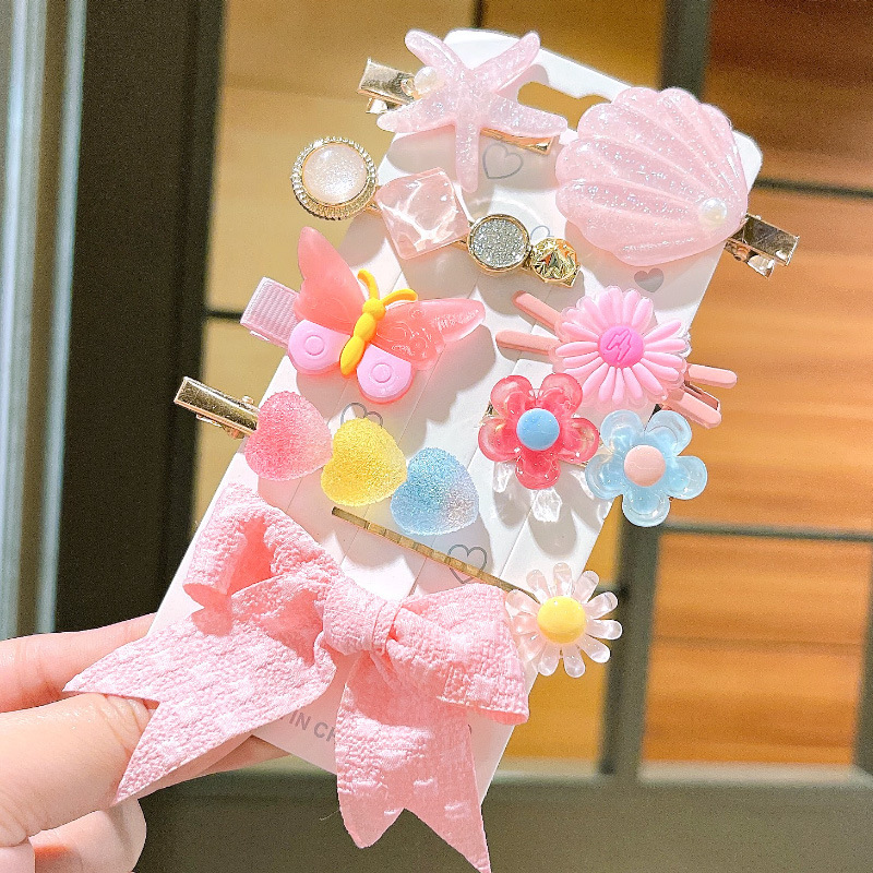 50g Weight Hair Clip Hair Accessories Type 1 Set Quantity Holiday, Daily Occasion Plastic Material Flower, Bow Knot Pattern All Seasons Season Girl'S Gender Cute, Simple Style Style Cute Simple Style Girl'S Flower Bow Knot Plastic Hair Clip 10