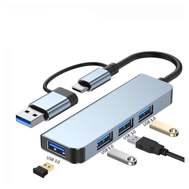 新型TYPE-C四合一拡張ドック高速usb3.0 hubハブノートパソコン分線器|undefined