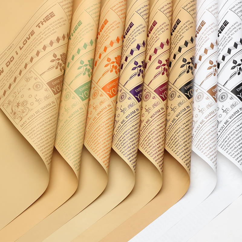 Huaxi serie de nuevos tiempos de papel de embalaje de flores retrógrado impermeable periódico inglés ramo de flores regalo florista material de embalaje de flores