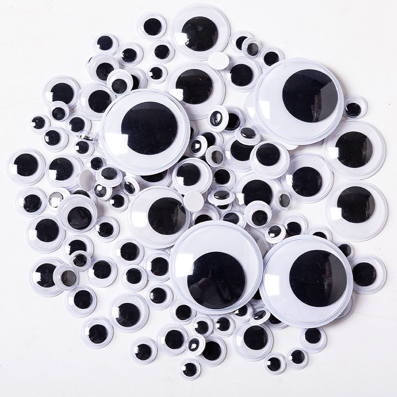 With adhesive black and white color movable eyes animal eye stickers diy handmade three-dimensional eye movement material accessories With adhesive black and white color movable eyes animal eye stickers diy handmade three-dimensional eye movement material accessories