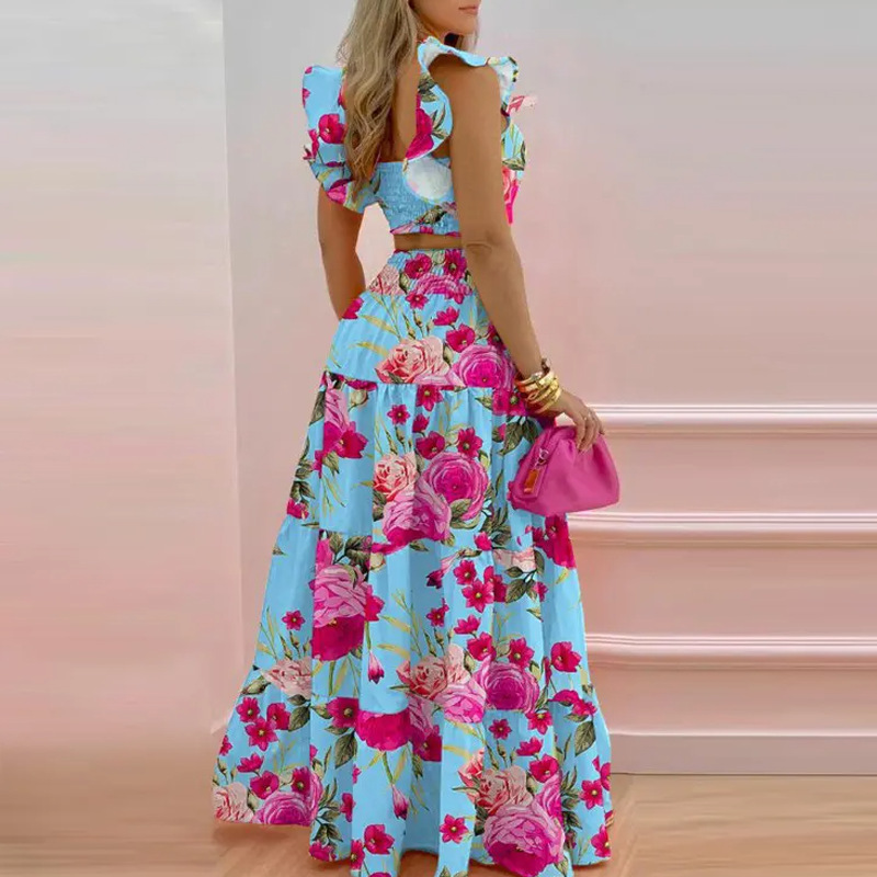 2026 Cross-Border Foreign Trade European And American Women's Clothing Spring New Style Solid Color Sexy Strap Long_ecoleips.com