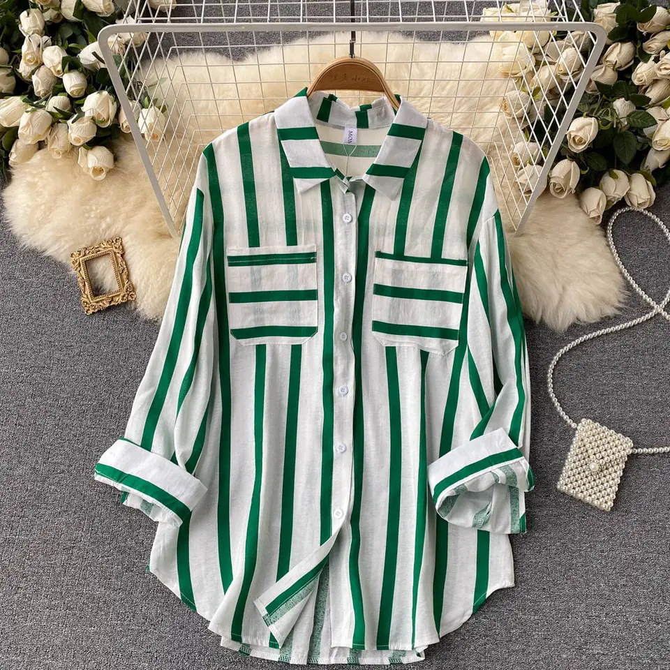 Women's Blouse Long Sleeve Blouses Casual Stripe display picture 5