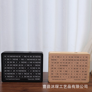 in stock bamboo piggy bank children's household storage piggy bank can only enter and leave plan piggy bank decorative wooden box