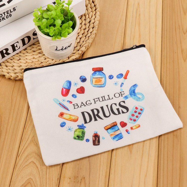 学生笔袋广告帆布袋收纳袋帆布包可印logo拉链袋供应批发