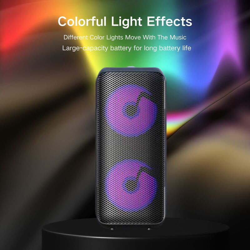 O8K BT-2407 屋外用 4inch デュアルスピーカーオーディオ ポータブルサブウーファー カラフルな LED ライト ホームスピーカー|undefined