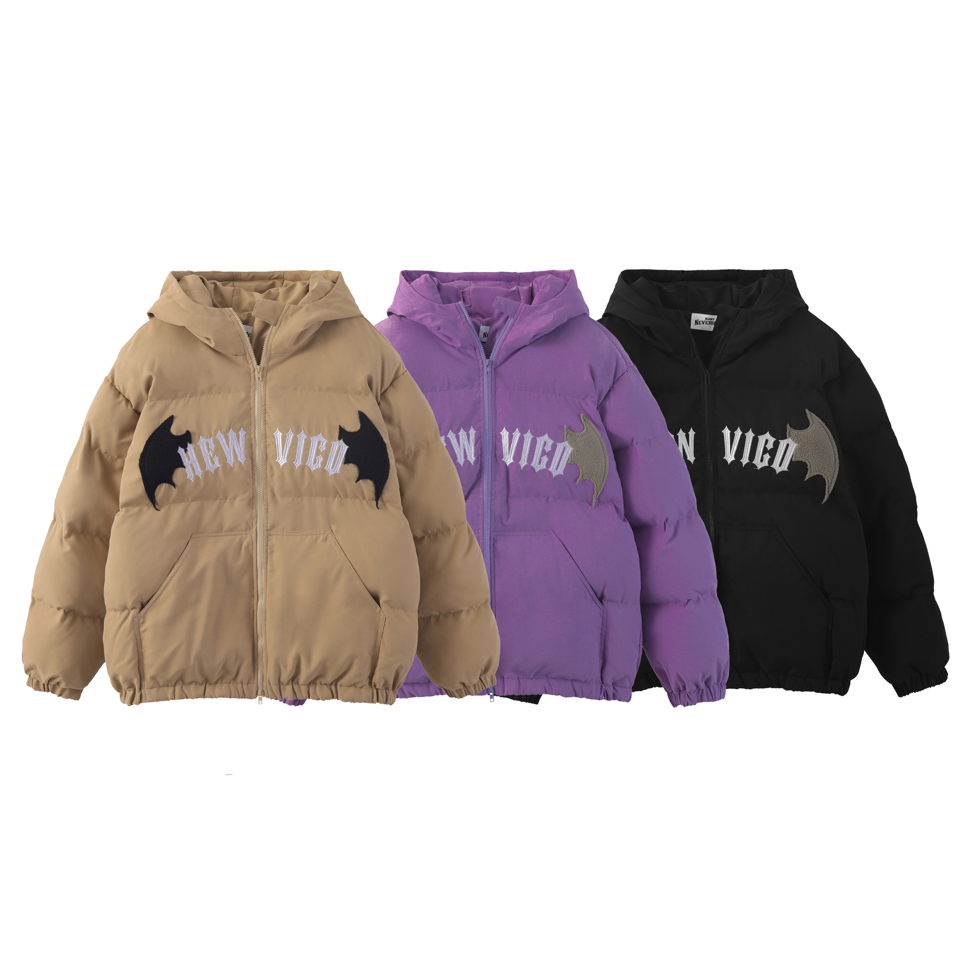 Manteau en coton à capuche pour homme, style rétro, corne de diable, manteau d'hiver en coton, marque tendance, manteau en pain épais et ample_voghion.com