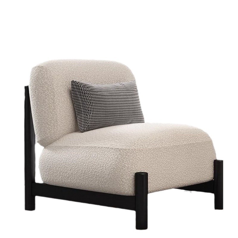 Medio Wabi-Jifeng Diseñador individual Sofá perezoso B & B Cordero Velvet Negociación Recepción Silla de ocio Una mesa y dos sillas