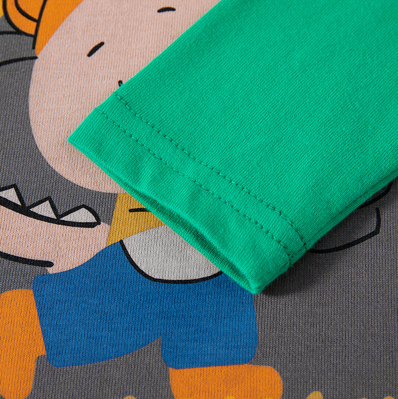 Camiseta de algodón para niños de estilo coreano superior patrón de dibujos animados de primavera y otoño camisa de manga larga de fondo para niños entrega de una pieza