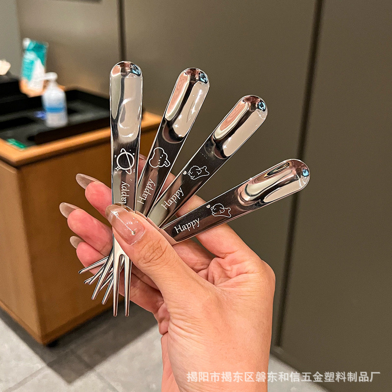 食品グレードのフルーツフォーク 316L ステンレス鋼フォーク子供用ポータブルデザートフォークケーキスナックフォーク|undefined