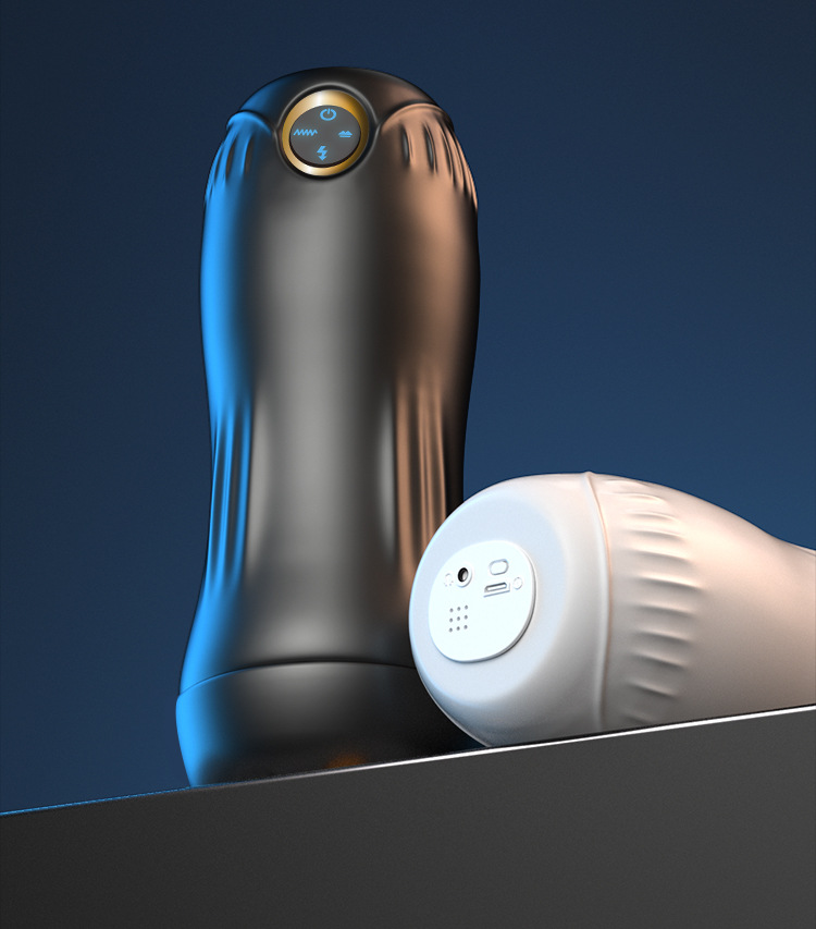 Electric Automatic Male Masturbator with Retractable Action, Vibration and Voice, ABS+TPE, Black — detail image 26