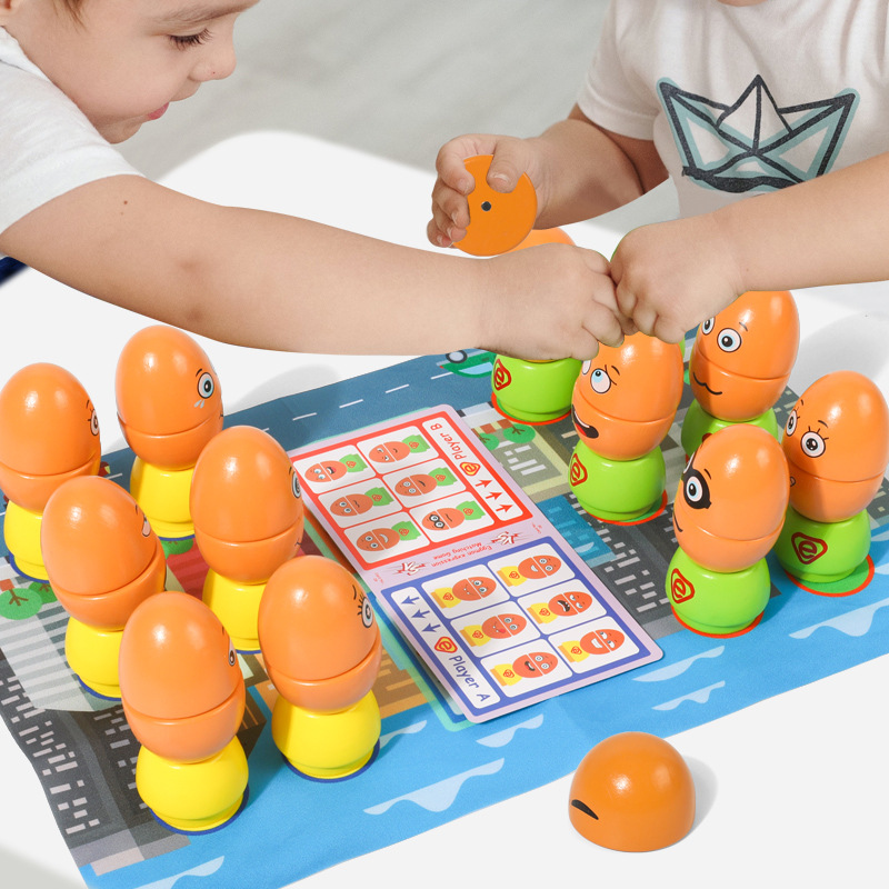 Emoticones que cambian de rostro, juego de mesa de batalla para dos jugadores, educación temprana para niños, rompecabezas, interacción entre padres e hijos, juguetes de bloques de madera de madera