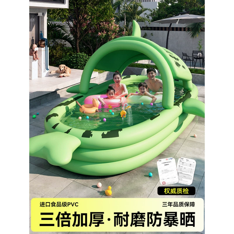 Надувной бассейн с акулой, детский домашний двор, открытый бассейн, детский игровой бассейн для взрослых, сельский двор