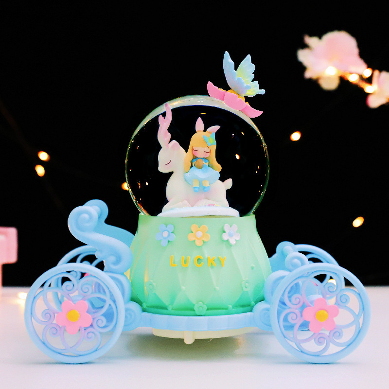マーメイドプリンセス城クリスタルボールオルゴール回転トロイの木馬オルゴール女の子誕生日プレゼントクリエイティブおもちゃ|undefined