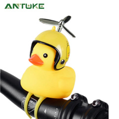 Hollywood star duck wearing a helmet with reflective rearview mirror, breaking the wind and charging as a social duck bike ornament, same style