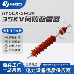 35Kv Gap Lightning Arrester Hy5Cx-51/134 Line Type Series External Outdoor Zinc Oxide Silicone Rubber