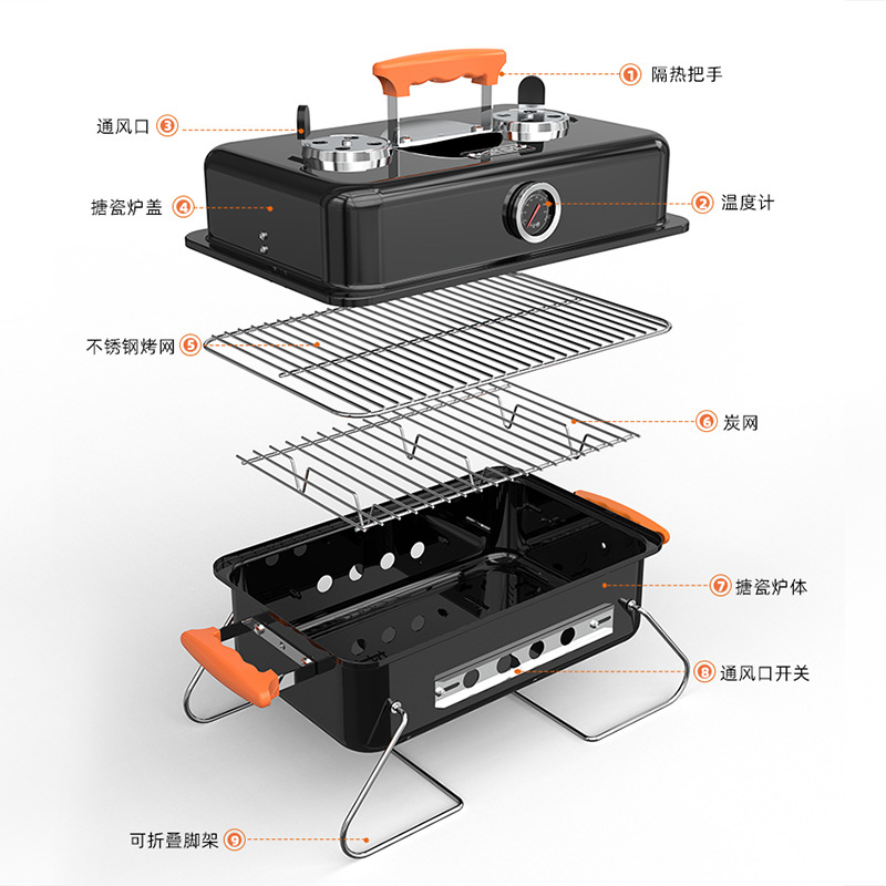 Marca Keyong Spot Parrilla portátil Parrilla plegable Mesa de campamento Parrilla de barbacoa Parrilla exterior Parrilla de barbacoa