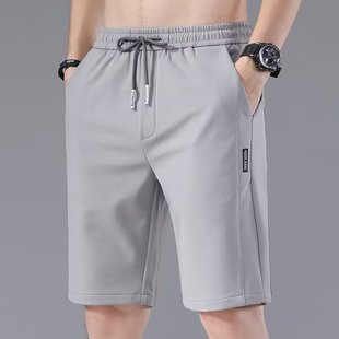 Ice Silk Shorts Men's Summer Korean Style Large Size Processed Black Label Five-Point Pants