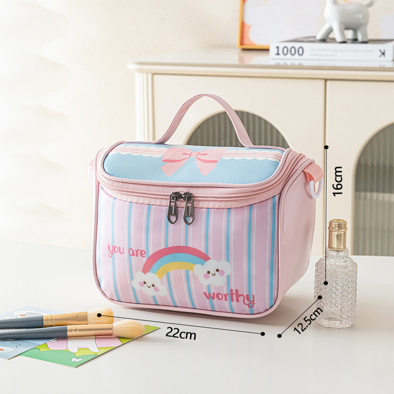 かわいい家の化粧バッグが柔らかい手提げ収納袋アニメ携帯収納バッグが大容量で洗面バッグを厚くする|undefined