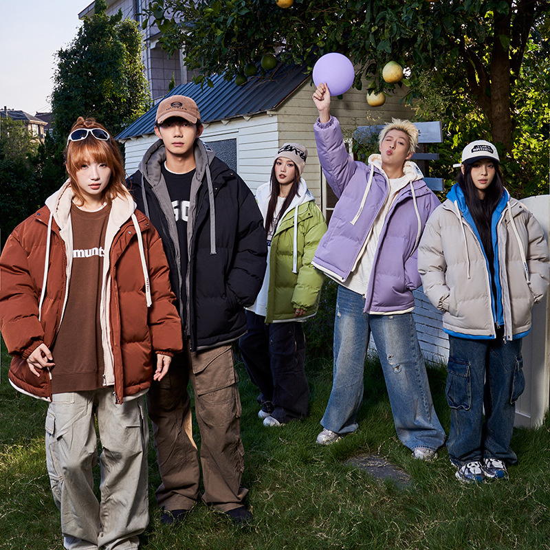 Abrigo de Invierno de Algodón de Dos Piezas para Hombre, Chaqueta de Algodón Holgada para Parejas, Chaqueta de Algodón Gruesa con Capucha de Color Sólido, Ropa Exterior de Algodón, Chaqueta Acolchada.