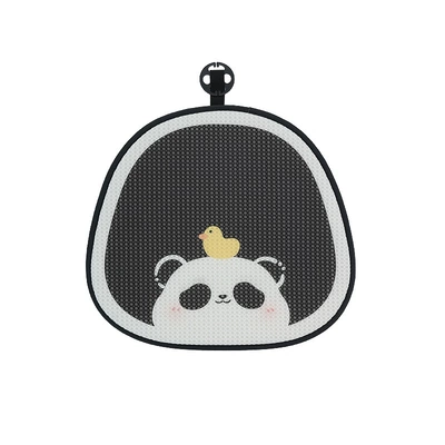 Blue Rain Original Honeycomb Panda Car Seat Cushion Four Seasons Universal Car Seat Cushion Advanced Sense Car Seat Cover (Seat cushion, seat cover) - honeycomb-naughty-panda-cushion-front