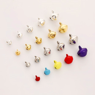 Small Bell word open flat duck bill round bell diy handmade color iron bell preschool education Bell DIY Christmas bell