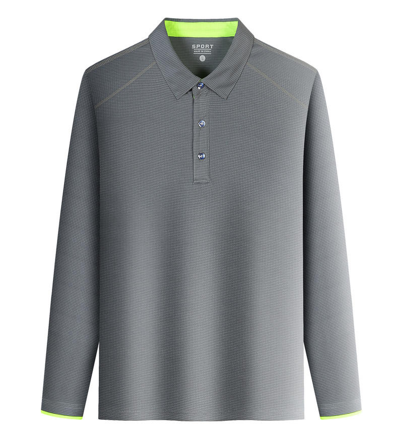 Dark gray lapel long sleeves