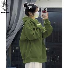 新款慵懒风连帽卫衣女秋冬季韩版宽松显瘦薄款外套上衣潮