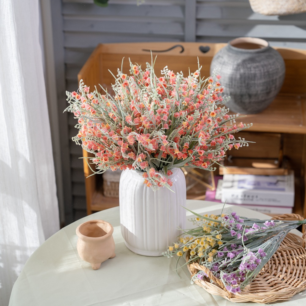 廠家批發 小吊鐘小清新配草外貿仿真花田園婚慶家庭裝飾GF16107B