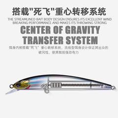 One KUN Rigger Long Cast Lure Silver Ship Slow Sink Minnow Spin Transfer System Specializes in Perch Artificial Lure