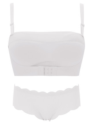 Tubo superior sin tirantes ropa interior de las mujeres delantera y trasera hebilla antideslizante engrosada pequeño pecho recogido envuelto pecho sin costuras sujetador invisible 927