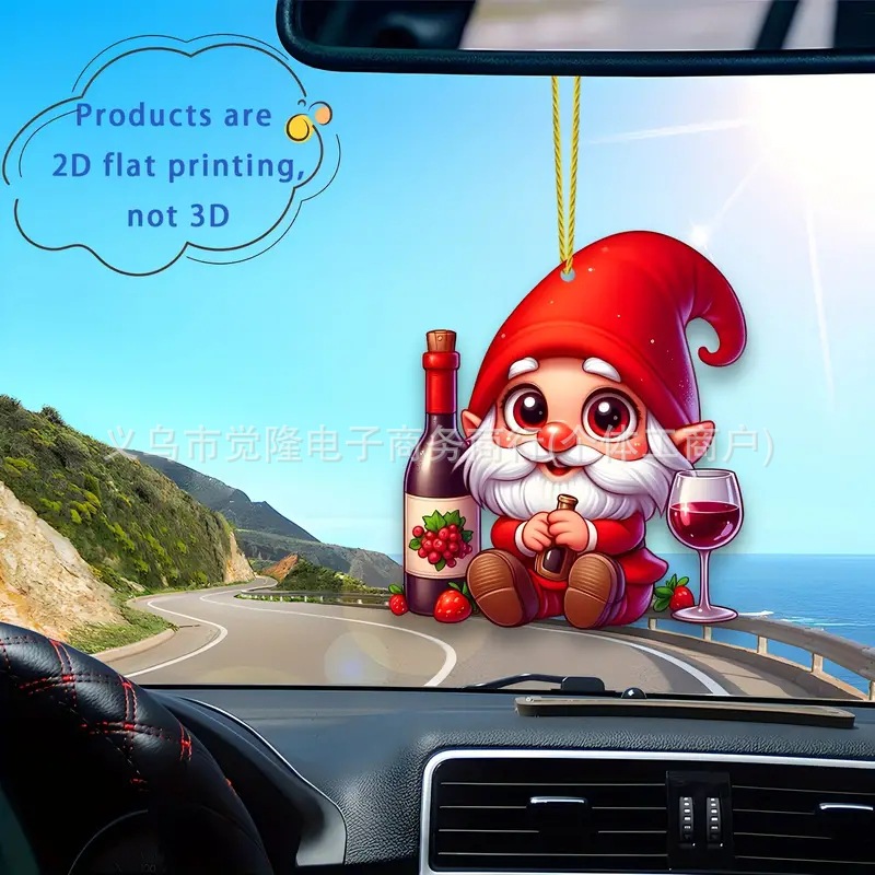 Navidad nuevo colgante acrílico 2D plano transfronterizo coche retrovisor colgante decoración de fiesta