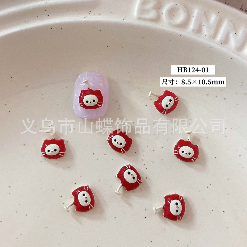 美甲饰品新款红苹果绿苹果可爱水果指甲饰品百搭流行款香肠嘴饰品|undefined