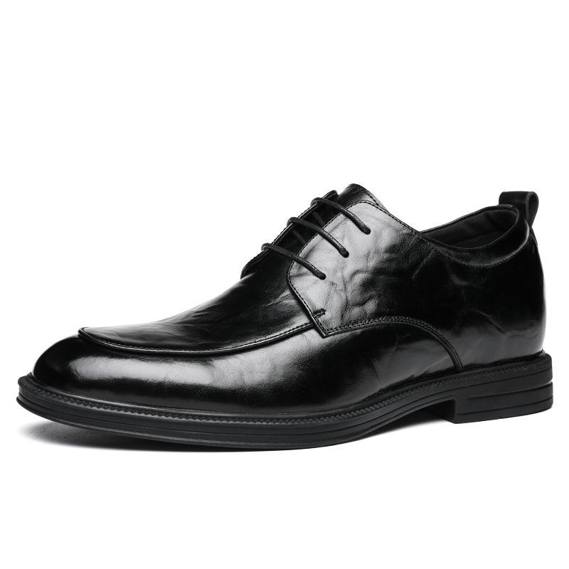 2025 Height-Increasing Men's Business Leather Shoes Genuine Leather Breathable British Style Derby Shoes Men's Casual Business Wedding Shoes