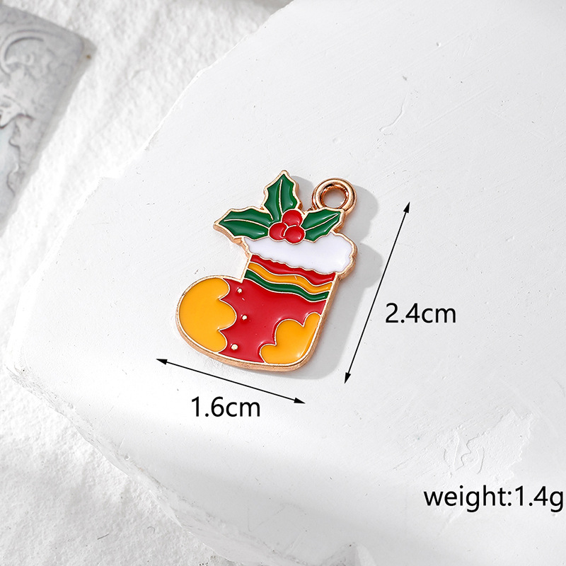 12g Weight Pendant Jewelry Making Type DIY Jewelry Accessories Classification 10 PCS/Package Quantity Alloy Material Christmas Festival Santa Claus Pattern Enamel Design Cartoon Style Style 10 PCS/Package Alloy Santa Claus Pendant 9
