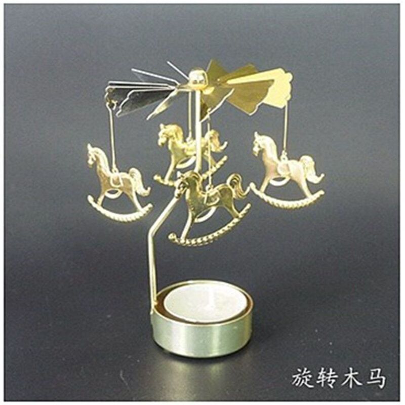 走马灯旋转烛台浪漫烛光少女心香薰蜡烛节日创意梦幻礼物复古摆件|undefined