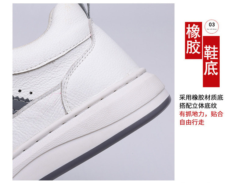 Giày sneaker nam da bò thật đế dày cổ thấp phong cách retro, giày thể thao thường ngày dây buộc — Giày sneaker Q2026 màu trắng, Giày ván Q2026 màu đen chi tiết 11