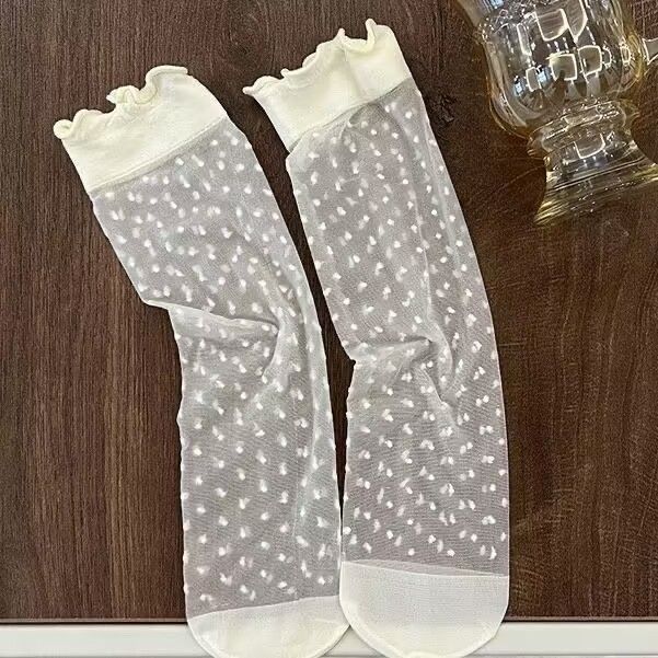 蕾丝花边夏季薄款木耳边堆堆袜春夏袜子女冰丝短袜无根超透气批发|undefined