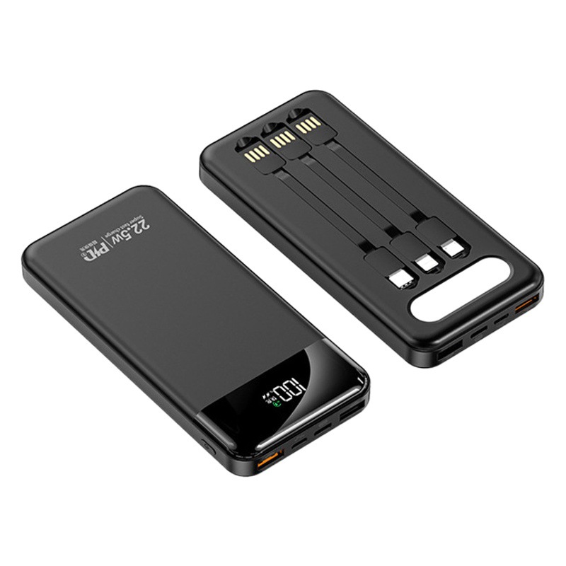 22.5W súper rápida carga de alimentación móvil 30000 mAh de gran capacidad con cable de carga de regalo impresa LOGO