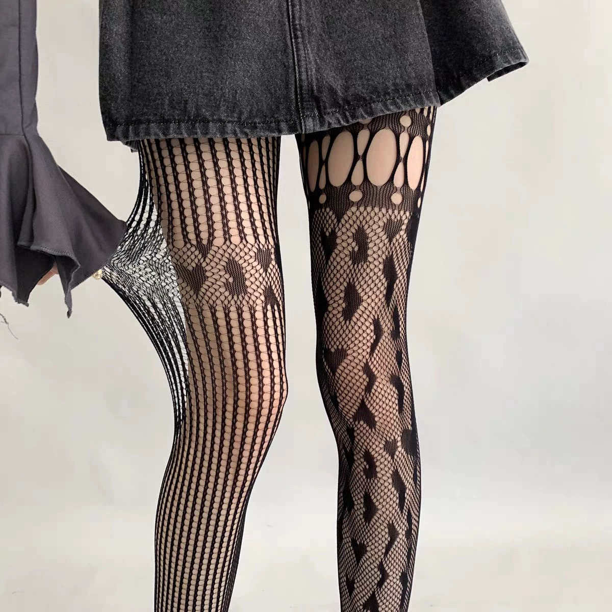 Summer Retro Tights (Women) — Lace Fishnet, One Size, Multiple Patterns