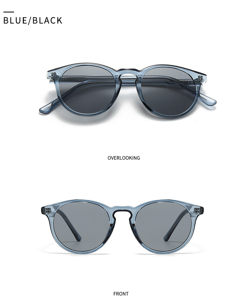 Casual Simple Style Streetwear Solid Color UV400 Protection Resin Round Frame Full Frame Women's Sunglasses display picture 7
