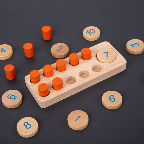 Wooden Ten-Grid Number Sense Educational Toy Addition and Subtraction Calculator Counter for Children's Mathematics Magic Educational Montessori Toy