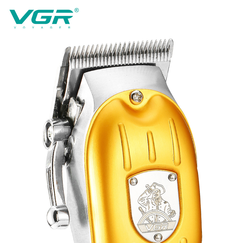 VGR092 Metal Cross-border Oil Head Haircutting Salon Swing Arm Micro Styling Hair Cutter with LCD Digital Engraving Electric Razor