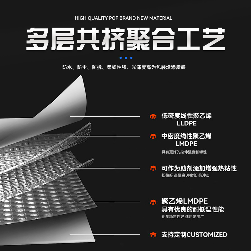 POF bolsa de película retráctil térmica belleza caja de teléfono móvil película de embalaje botella botella botella etiqueta película de té bebida agua mineral película de sellado