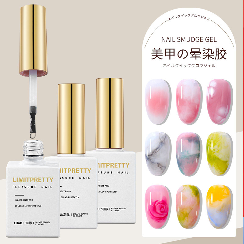 Arte de uñas de estilo japonés pegamento mancha de uñas acuarela especial tinta de gradiente líquido transparente marmoleo fototerapia pegamento de aceite de uñas Nuevo