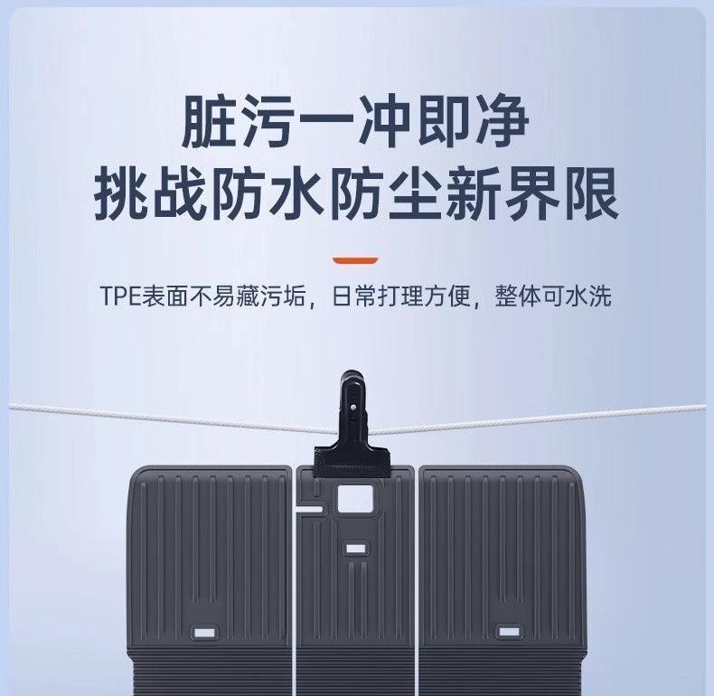 Suitable for Tesla's New Model 3Y Version Tpe Trunk Mat, Backrest Cushion, Rear and Front Trunk Non-Full-Coverage Mat