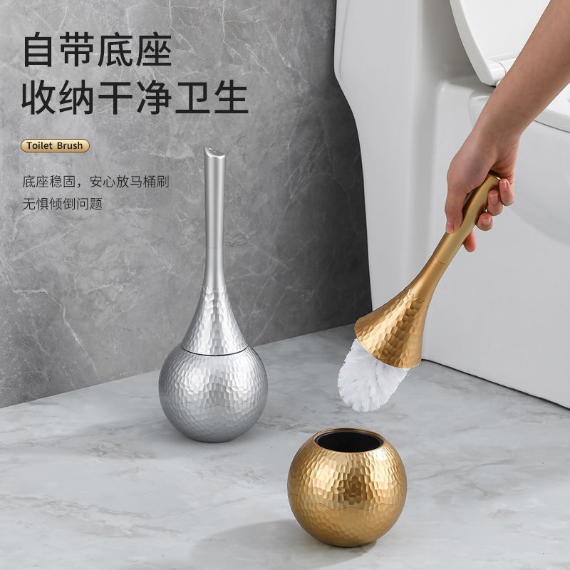 专用浴室厕所卫生间马桶刷家用刷子可爱长柄高档清洁家居落地银色|undefined