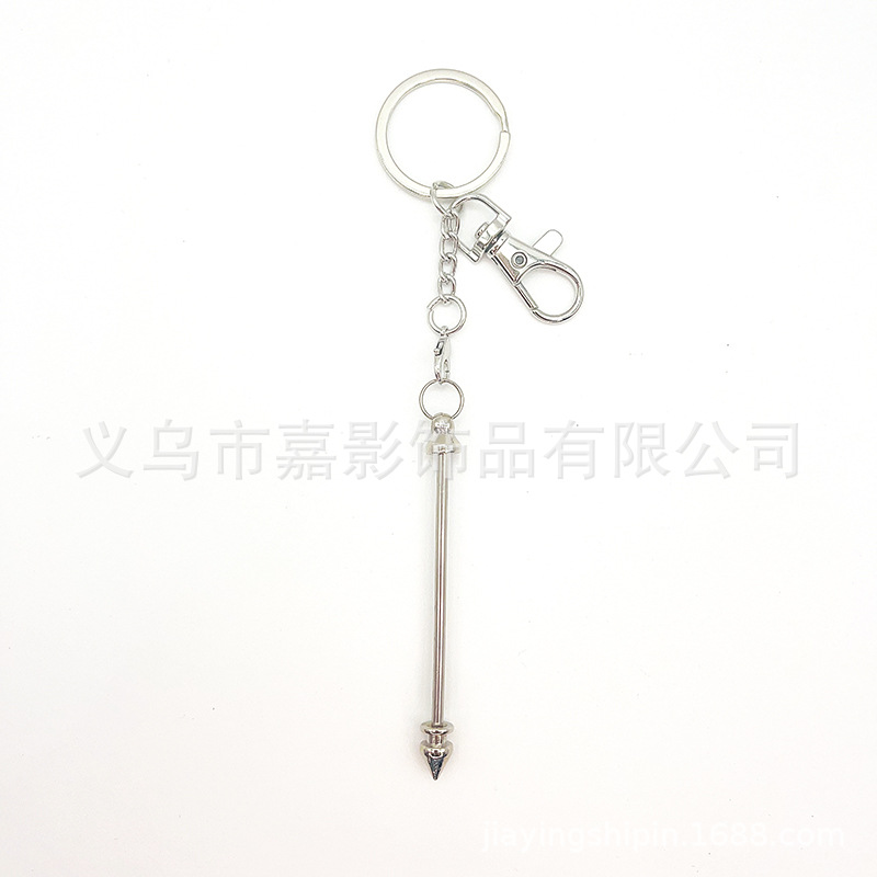 Amazon Venta caliente bala de metal con cuentas llavero pequeña langosta hebilla cadena colgante llavero